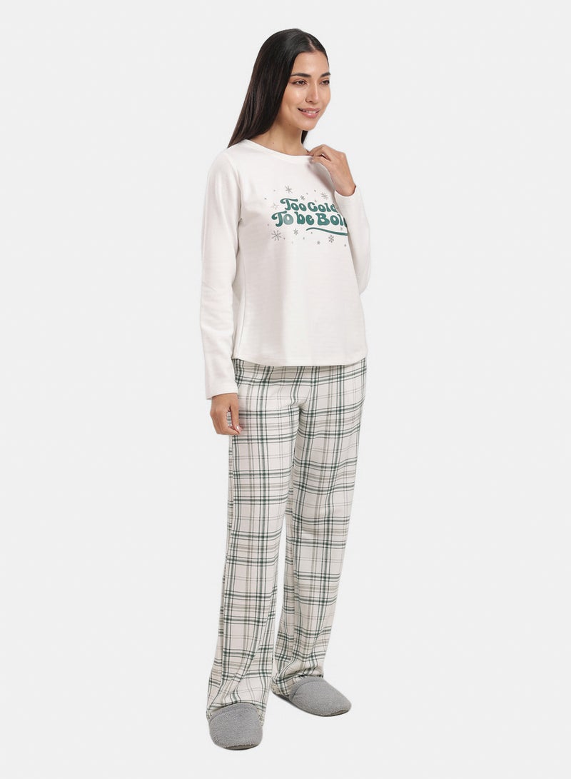 Carina Pyjama Set with Plaid Pants - Image 2